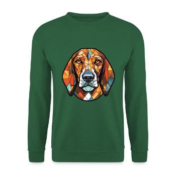 Bosnischer rauer Jagdhund Hunderasse Aquarell - Unisex Pullover - Grün - Vorne