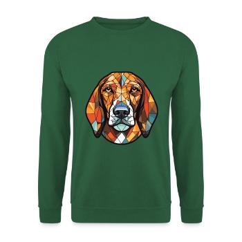 Bosnischer rauer Jagdhund Hunderasse Aquarell - Unisex Pullover - Grün - Vorne