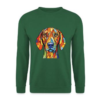 Andalusischer Jagdhund Rasse Aquarell Illustration - Unisex Pullover - Grün - Vorne