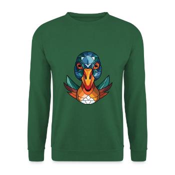 Mandarinente Bunte Aquarell-Tier-Karikatur - Unisex Pullover - Grün - Vorne
