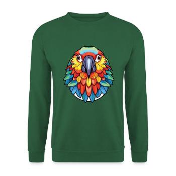Papagei Ara Buntes Aquarell Tier Cartoon - Unisex Pullover - Grün - Vorne