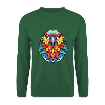 Papagei Ara Buntes Aquarell Tier Cartoon - Unisex Pullover - Grün - Vorne