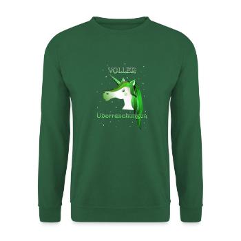Einhorn voller Überraschungen unicorn - Unisex Pullover - Grün - Vorne