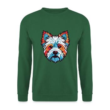 West Highland Terrier Hunderasse Aquarellglas - Unisex Pullover - Grün - Vorne
