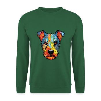 Pumi Hunderasse Bunte Aquarell-Illustration - Unisex Pullover - Grün - Vorne