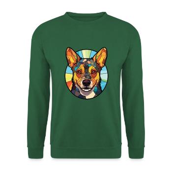 Lancashire Heeler Hunderasse buntes Aquarell - Unisex Pullover - Grün - Vorne