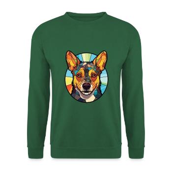 Lancashire Heeler Hunderasse buntes Aquarell - Unisex Pullover - Grün - Vorne