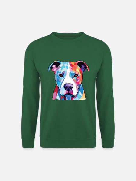 Dogo Argentino Hunderasse Aquarell Illustration - Unisex Pullover - Grün