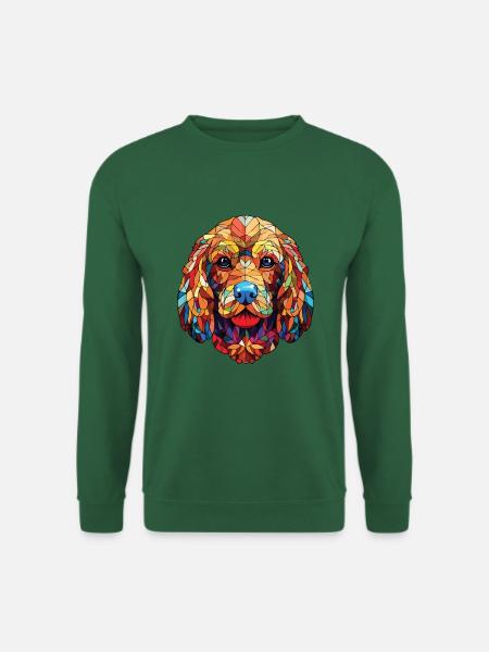 Cockapoo Hunderasse Aquarell Glas Illustration - Unisex Pullover - Grün