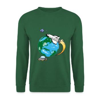 Fliegende Rakete - Unisex Pullover - Grün - Vorne