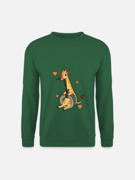 Süße Giraffe - Schaukelnde Giraffe Herz - Unisex Pullover - Grün
