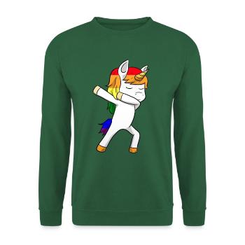 LGBT Dabbing Unicorn Dab Lesbian Pride - Unisex Pullover - Grün - Vorne