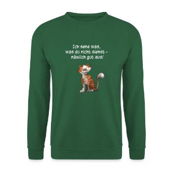 Gutes Aussehen (Katze) - Unisex Pullover - Grün - Vorne