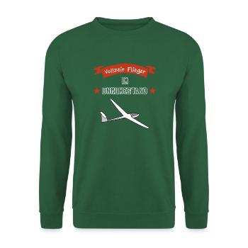 vollzeit flieger im unruhestand - Unisex Pullover - Grün - Vorne