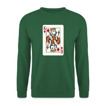 Karo König – Labrador als Spielkartenkönig - Unisex Pullover - Grün - Vorne