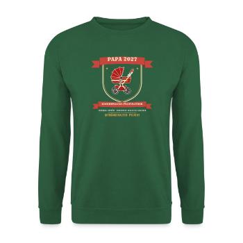 Papa 2027 – Kinderwagen Profifahrer Werdender Papa - Unisex Pullover - Grün - Vorne