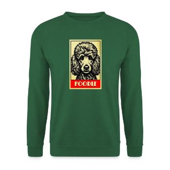Pudel Hund Retro Vintage Hunde Portrait - Unisex Pullover - Grün - Vorne