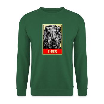 T-Rex Dinosaurier Retro Tyrannosaurus Rex - Unisex Pullover - Grün - Vorne