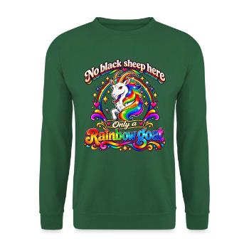 Hier gibt es kein schwarzes Schaf, sondern eine Regenbogenziege - Unisex Pullover - Grün - Vorne