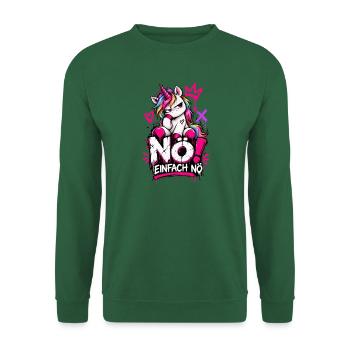 NO! Einhorn Graffiti Punk - Unisex Pullover - Grün - Vorne