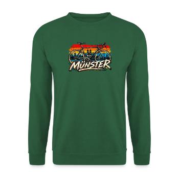Münster Fahrrad-Comic Collage - Unisex Pullover - Grün - Vorne