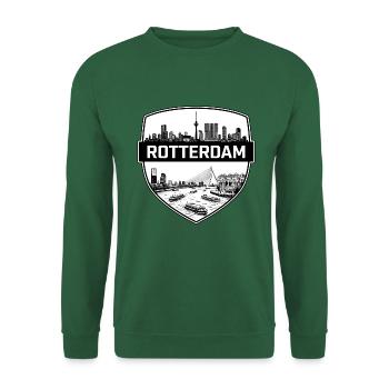 Rotterdam Netherlands Shield Crest Bridge Geschenk - Unisex Pullover - Grün - Vorne