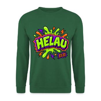 Helau 11:11 Karneval Retro T-Shirt - Unisex Pullover - Grün - Vorne