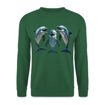 Delfine - Unisex Pullover - Grün - Vorne
