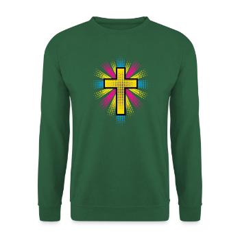 Sonnenneon Kreuz Spritzer - Unisex Pullover - Grün - Vorne
