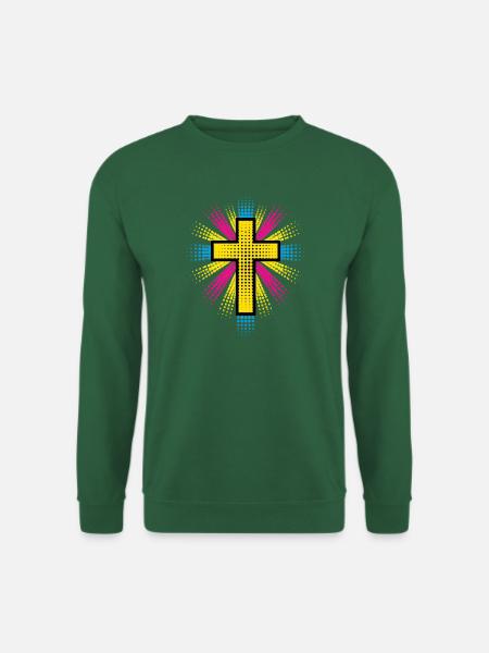 Sonnenneon Kreuz Spritzer - Unisex Pullover - Grün
