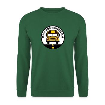 Überlebte ein weiteres Schuljahr – Lehrerbusabzeichen - Unisex Pullover - Grün - Vorne