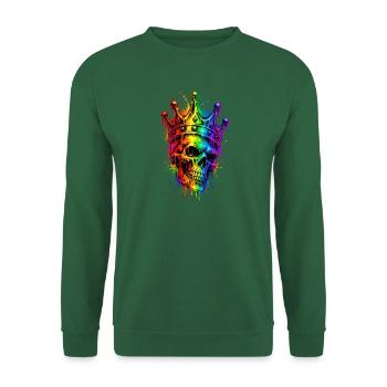 Königskrone Regenbogen Totenkopf - Unisex Pullover - Grün - Vorne