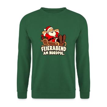 Feierabend am Nordpol – Weihnachtsmann - Unisex Pullover - Grün - Vorne