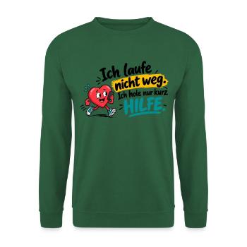 Herz in Not – Hilfe App Motiv - Unisex Pullover - Grün - Vorne