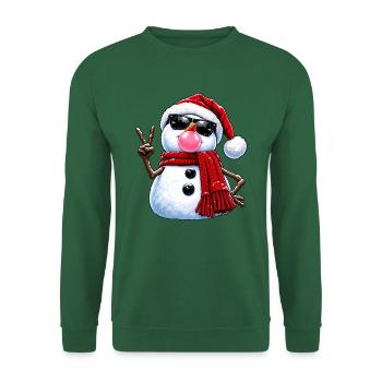 Cool Snowman Bubble Gum Sunglasses Christmas - Unisex Pullover - Grün - Vorne