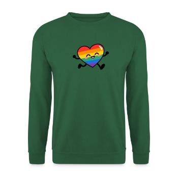 Regenbogenherz-Lächeln - Unisex Pullover - Grün - Vorne