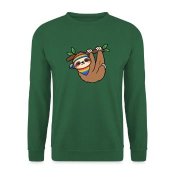 Regenbogen-Faultier-Treffpunkt - Unisex Pullover - Grün - Vorne