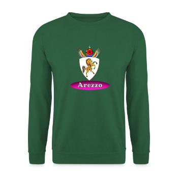 Arezzo-Pferdewappen – Majestätischer Hengst Heraldic Em - Unisex Pullover - Grün - Vorne