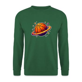 Basketball Planet Ring Weltraum Low Poly T-Shirt - Unisex Pullover - Grün - Vorne