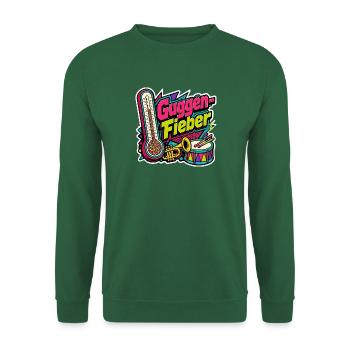Guggen Fieber Fasching Karneval Retro Neon T-Shirt - Unisex Pullover - Grün - Vorne