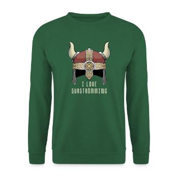 I Love Surströmming Wikinger Helm Schweden Hering - Unisex Pullover - Grün - Vorne