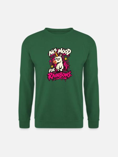 No Mood For Rainbows Lustiges Anti Einhorn Design - Unisex Pullover - Grün