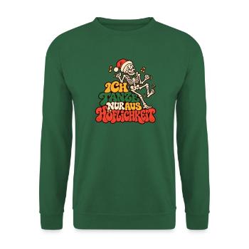 Ich tanze nur aus Höflichkeit Weihnachtsfeier - Unisex Pullover - Grün - Vorne