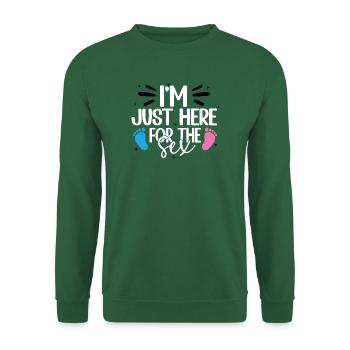 Ich bin nur für den Sex, Schwangerschaftshumor, Geschlecht, hier. - Unisex Pullover - Grün - Vorne