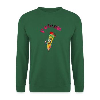 Powerful Pencil – Cartoon-Design für Wasserliebhaber - Unisex Pullover - Grün - Vorne
