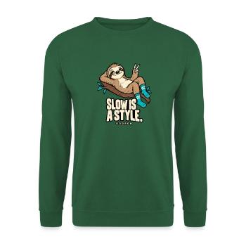Slow Is a Style – Entspanntes Faultier | ODDROO - Unisex Pullover - Grün - Vorne