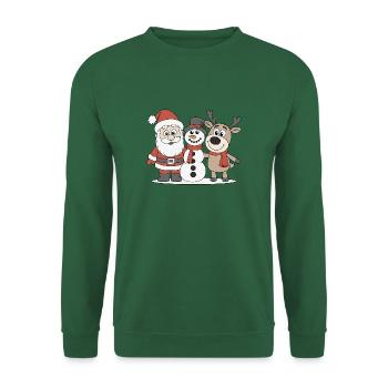 Weihnachts-Trio Cartoon Shirt Geschenk - Unisex Pullover - Grün - Vorne