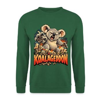 Wütende Koala Kaiju Stadt Zerstörung Tierkunst - Unisex Pullover - Grün - Vorne