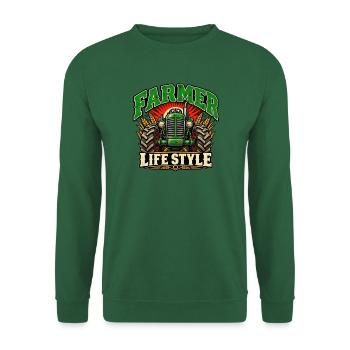 Farmer Life Style Traktor-Grafik - Unisex Pullover - Grün - Vorne