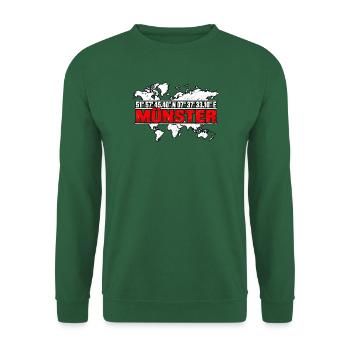 Münster Koordinaten Weltkarte Rot - Unisex Pullover - Grün - Vorne